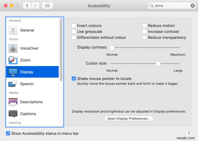 macOS Mojaveでマウスカーソルを大きくする方法