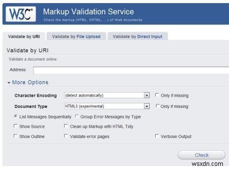 W3C Markup ValidatorでHTML5を検証する方法
