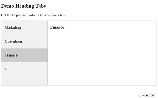 CSSとJavaScriptでマウスホバー時にタブを切り替える方法