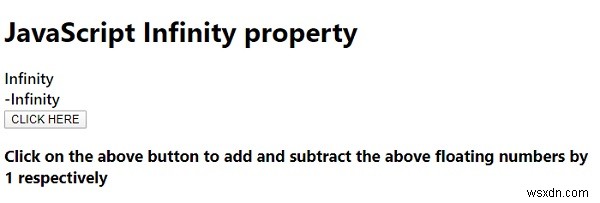 JavaScriptで正と負の無限大(Infinity)の値を出力する方法