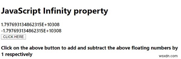 JavaScriptで正と負の無限大(Infinity)の値を出力する方法