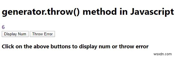 JavaScriptのgenerator.throw()メソッドの使い方を解説