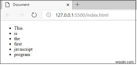 JavaScriptでdiv内のカンマ区切りテキストを別々の行に変換する方法