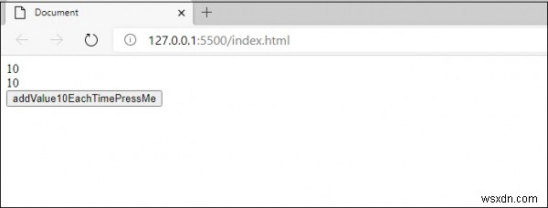 JavaScriptでボタンをクリックするたびに値を10ずつ増加させる方法