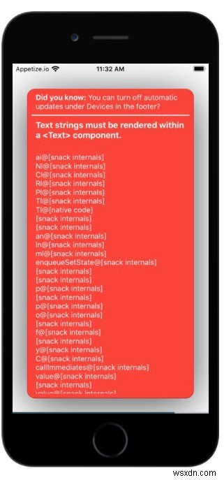 React Nativeで「テキスト文字列は<Text>コンポーネント内にレンダリングする必要があります」エラーを解決する方法