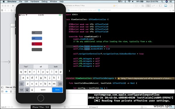iOSアプリでキーボードの「次へ」ボタンを使ってテキストフィールドを順番に移動する方法