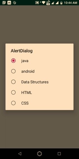 【Android】アラートダイアログにラジオボタンリストを追加する方法