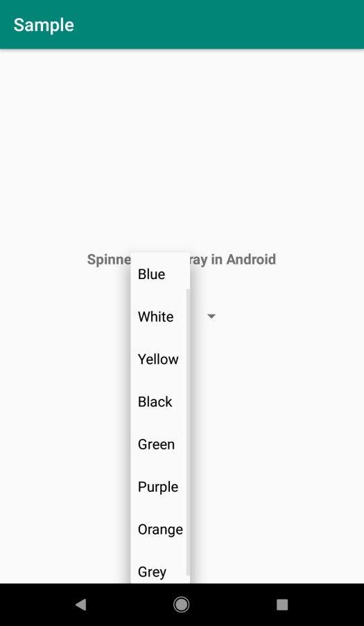 Androidで配列からスピナー(Spinner)をプログラム的に作成する方法
