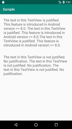 【Android】TextViewでテキストを両端揃え（ジャスティファイ）表示する方法