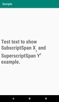 Androidで文字列に下付き文字・上付き文字を表示する方法