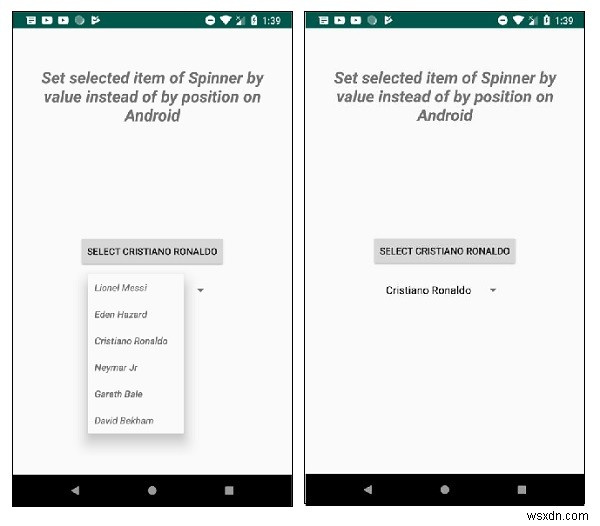 【Android】Spinnerの選択項目を位置ではなく「値」で設定する方法