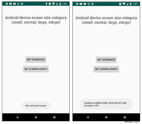 プログラムからAndroidデバイスの画面サイズカテゴリ（小・通常・大・特大）を判定する方法