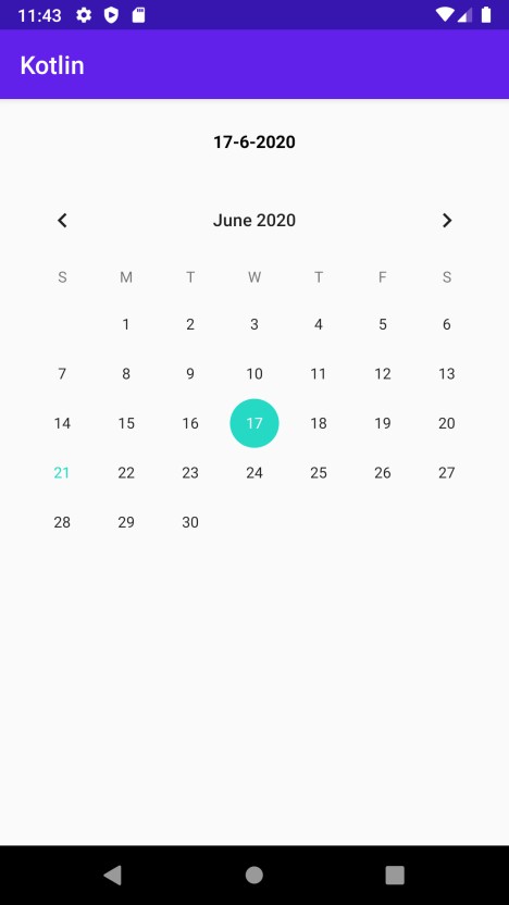 【Kotlin】AndroidアプリでCalendarViewクラスを使ってカレンダーウィジェットを実装する方法