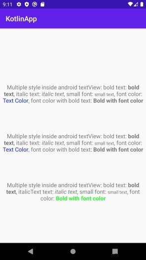 Kotlinを使ってAndroidのTextView内に複数のスタイルを作成する方法