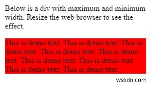CSSで要素の最小幅（min-width）と最大幅（max-width）を設定する方法