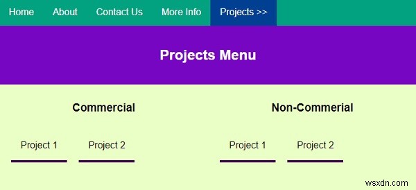 HTMLとCSSだけで作るメガメニュー(全幅ドロップダウンナビゲーション)の実装方法