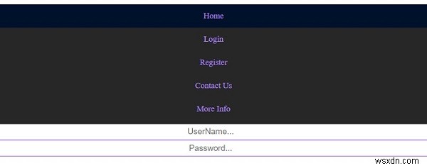 HTMLとCSSでログインフォームを内蔵したレスポンシブナビゲーションメニューを作成する方法