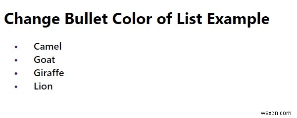 CSSでリストの箇条書き(ビュレット)の色だけを変更する方法