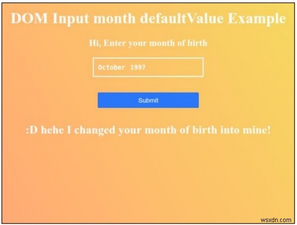HTML DOM 入力月(month)の defaultValue プロパティの使い方を解説