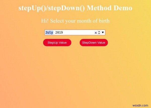 HTML DOMのinput month型 stepUp()メソッドの使い方を解説