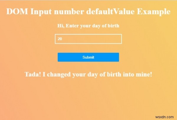 HTML DOM input number の defaultValue プロパティの使い方を解説