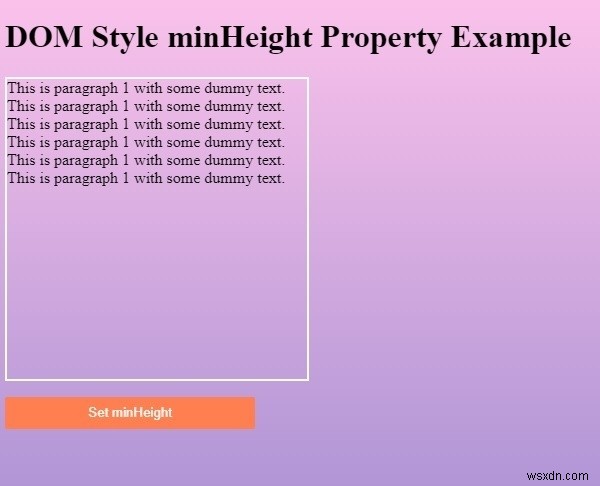HTML DOM スタイルの minHeight プロパティとは?基本構文と使い方を実例付きで解説