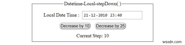 HTML DOM Input DatetimeLocal stepDown()メソッドとは?構文と使い方を解説