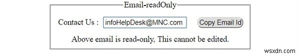 HTML DOM Input Email の readOnly プロパティとは?使い方とサンプルコードを解説