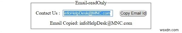 HTML DOM Input Email の readOnly プロパティとは?使い方とサンプルコードを解説