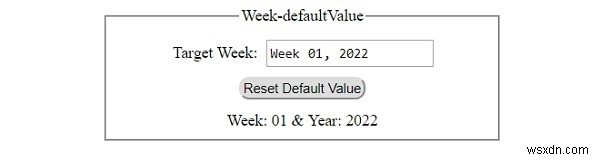 HTML DOM 入力週(Input Week)のdefaultValueプロパティの使い方を解説