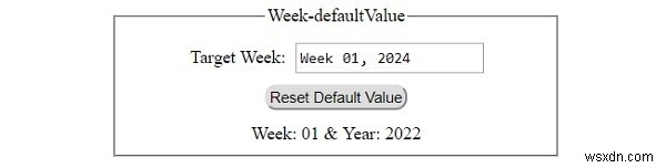 HTML DOM 入力週(Input Week)のdefaultValueプロパティの使い方を解説