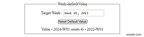 HTML DOM 入力週(Input Week)のdefaultValueプロパティの使い方を解説