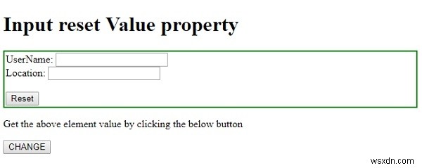 HTML DOM リセットボタンの value プロパティとは？構文とサンプルコードで解説
