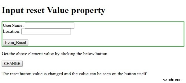 HTML DOM リセットボタンの value プロパティとは？構文とサンプルコードで解説