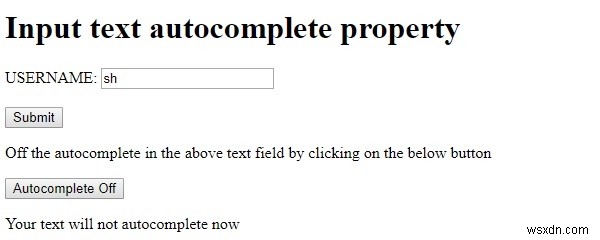 HTML DOM Input Text autocomplete（オートコンプリート）プロパティの使い方