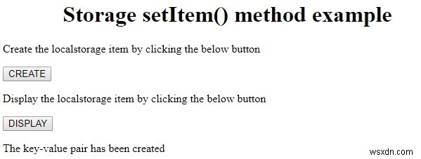 HTML DOM ストレージの setItem() メソッドの使い方