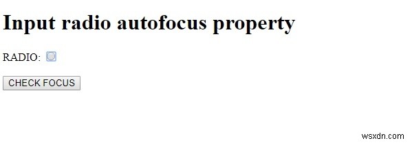 HTML DOM Input Radio の autofocus プロパティとは?使い方を解説