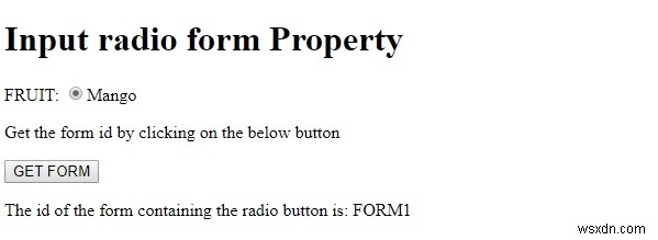 HTML DOM Input Radioのformプロパティとは？使い方とサンプルコードを解説