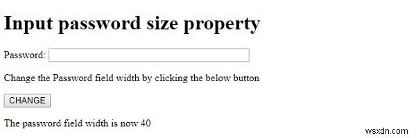 HTML DOM パスワード入力フィールドの size プロパティの使い方を解説