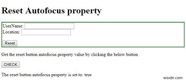 HTML DOM Input Reset autofocusプロパティの使い方を徹底解説