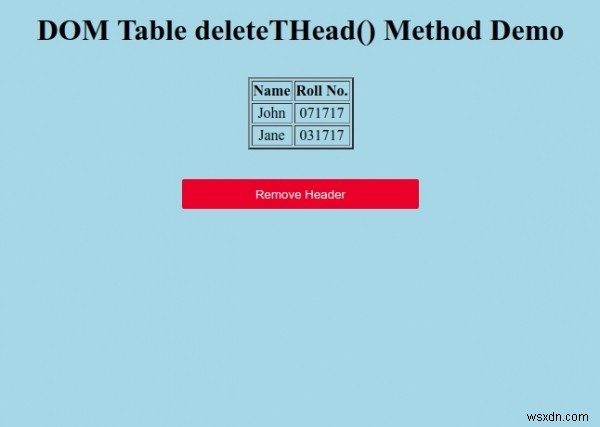 HTML DOM テーブルの deleteTHead() メソッドとは?使い方とサンプルコード解説