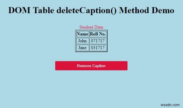 HTML DOM テーブルの deleteCaption() メソッドとは?使い方を解説