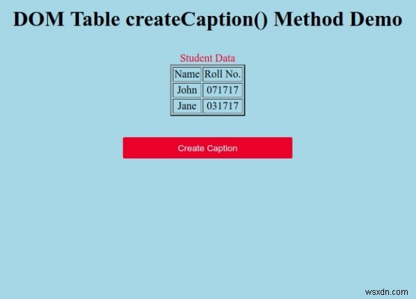 HTML DOM Table createCaption()メソッドとは?構文と使い方をサンプルコードで解説