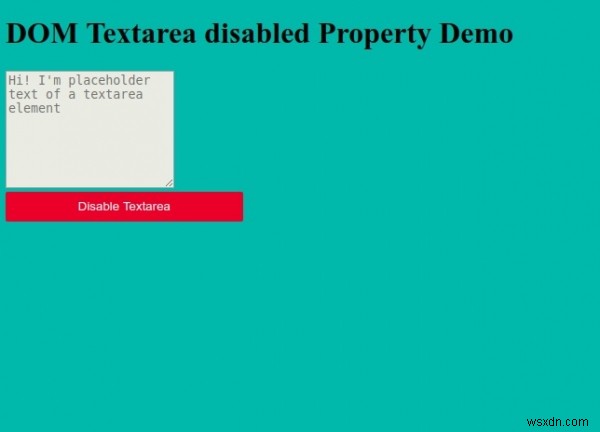 HTML DOM Textarea disabledプロパティの使い方とサンプルコード