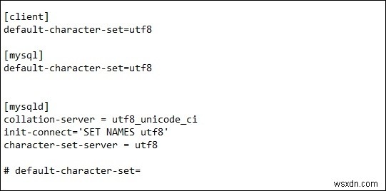 my.cnfでMySQLのデフォルト文字セットをUTF-8に変更する方法