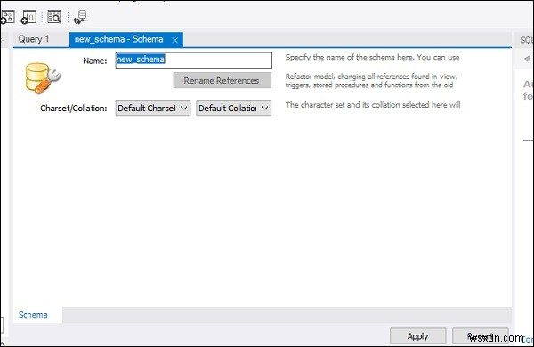 MySQL Workbenchで新しいデータベースを作成する方法