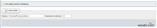 phpMyAdminでMySQLデータベースのDECIMAL型に精度（桁数）とスケールを指定する方法