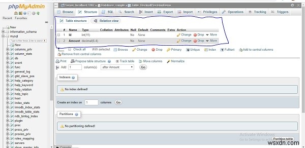 phpMyAdminでMySQLデータベースのDECIMAL型に精度（桁数）とスケールを指定する方法