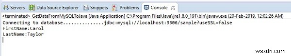 JavaでMySQLデータベースのテーブルから最後のレコードを取得する方法