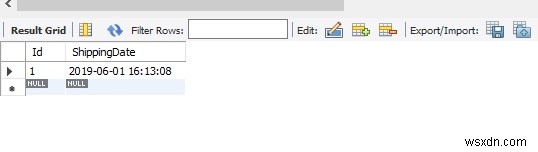 MySQL WorkbenchでタイムスタンプフィールドにNOW()を適用する方法